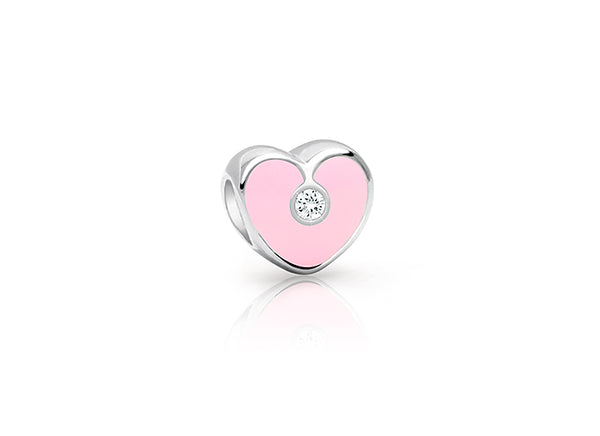 Daddy’s Girl, Sterling Silver Heart with Light Pink Enamel and CZ – Children’s Adoré™ Charm