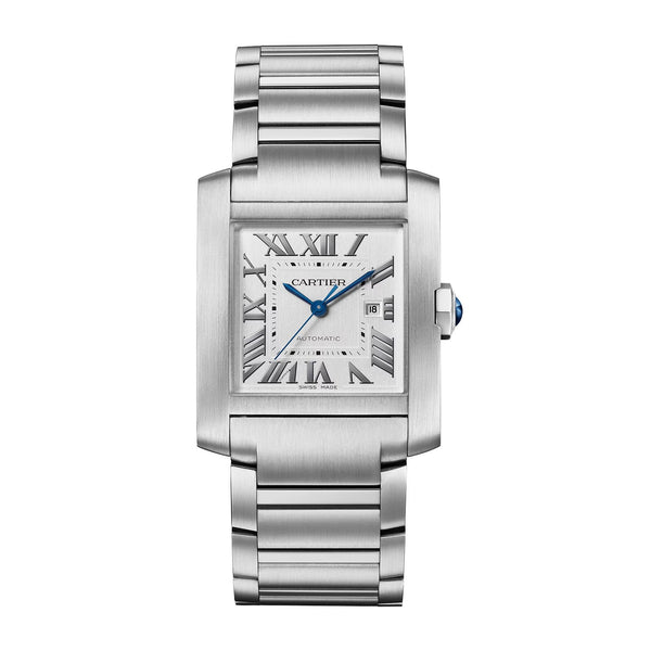 Unworn Tank Francaise, Medium Stainless Steel, 32mm x 27mm, Ref# WSTA0074, box and papers