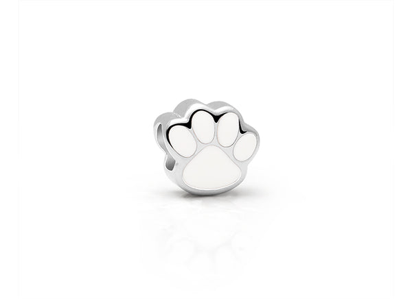 Furry Friend, Sterling Silver and White Enamel Paw Print – Children’s Adoré™ Charm