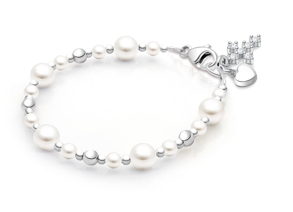 Little Lady, Christening/Baptism Baby/Children’s Beaded Bracelet for Girls – Sterling Silver