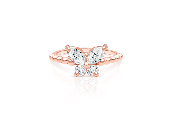 Rosabella™ Butterfly, Clear CZ Children’s Ring for Girls – Sterling Silver