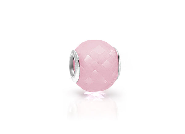Bubble Gum Bliss, Sterling Silver and Pink Opal Glass Faceted Round – Children’s Adoré™ Charm