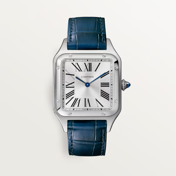 Unworn Santos Dumont, Stainless Steel, 43.5mm x 31.4mm, Ref# WSSA0022, box and papers