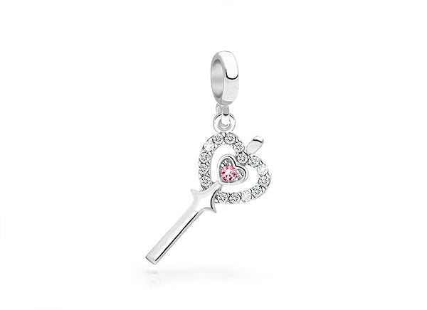 Fairy Godmother, Sterling Silver and Pavé CZ Magic Wand – Children’s Adoré™ Dangle Charm