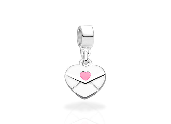 Sending My Love, Sterling Silver Heart Letter, Double Sided with Enamel – Children’s Adoré™ Dangle Charm