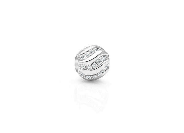 Catch a Wave, Sterling Silver and Clear CZ Round – Children’s Adoré™ Charm