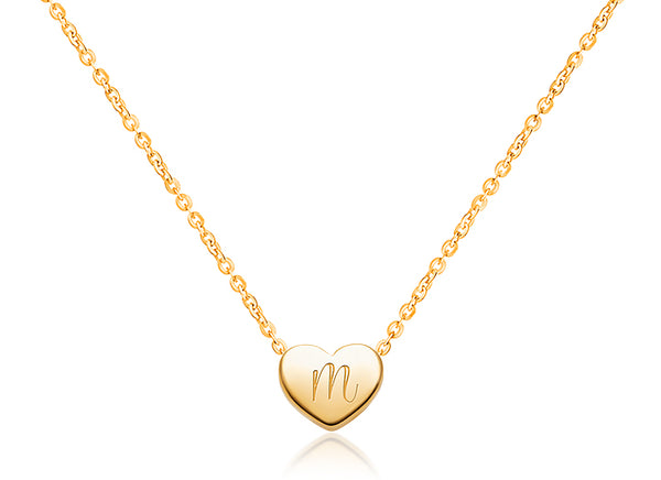 Mini Sliding Heart, Engraved Teen’s Necklace for Girls (FREE Personalization) – 14K Gold