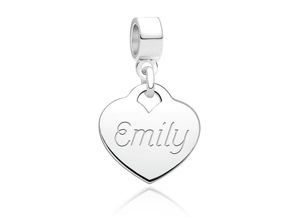 A Girl’s Heart, Sterling Silver with FREE Engraving of Her Name, Initial or Monogram – Children’s Adoré™ Dangle Charm