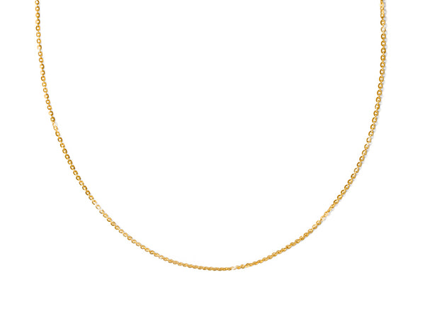 Individual Necklace Chain, Extendable Diamond Cut Cable Chain – 14K Gold