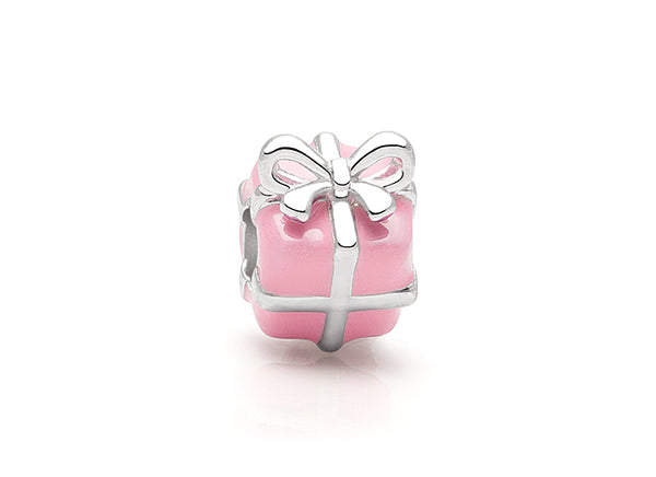 Just For You, Sterling Silver and Pink Enamel Present – Children’s Adoré™ Charm