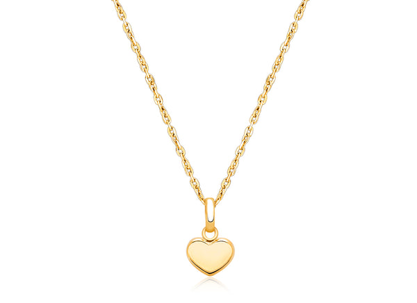 Modern Heart, Teen’s Necklace for Girls – 14K Gold