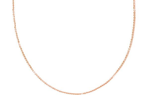 Individual Necklace Chain, Extendable Diamond Cut Cable Chain – 14K Rose Gold