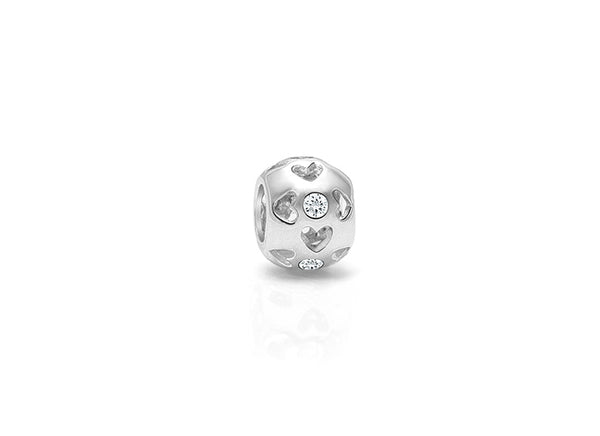 Families Are Forever, Heart Cut-out Round with CZ Center – Children’s Adoré™ Charm