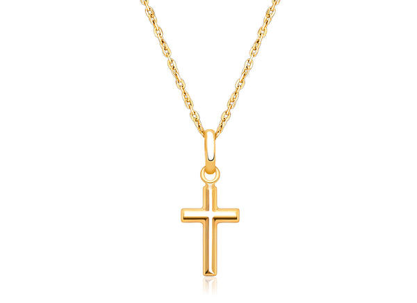 Everlasting Faith, Communion Cross Children’s Necklace for Girls – 14K Gold