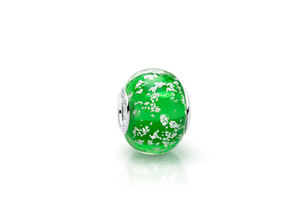 May Birthstone, Sterling Silver and Emerald Green Murano Glass (Hand Made in Italy) – Children’s Adoré™ Charm