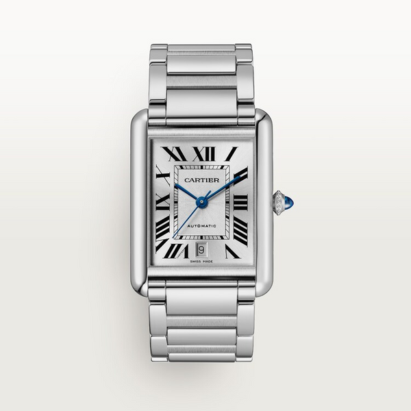 Unworn Tank Must, Extra-large Stainless Steel, 41mm x 31mm, Ref# WSTA0053, box and papers