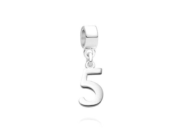 Five in Overdrive!, Sterling Silver Number 5 Charm – Children’s Adoré™ Dangle Charm