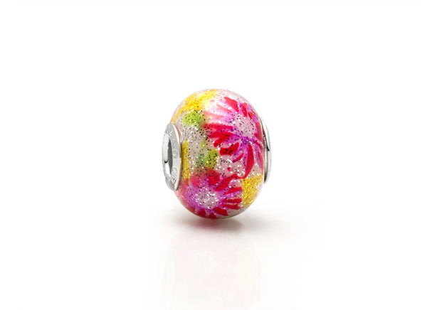 Zany Zinnias, Sterling Silver and Multi-Colored Murano Glass (Hand Made in Italy) – Children’s Adoré™ Charm