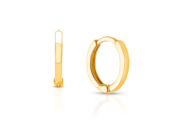 11mm Modern Huggie Hoops, Baby/Children’s Earrings – 14K Gold