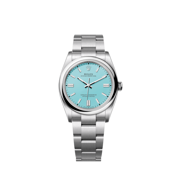 Oyster Perpetual 36, Turquoise blue dial, 36mm, Oystersteel Ref# 126000-0006