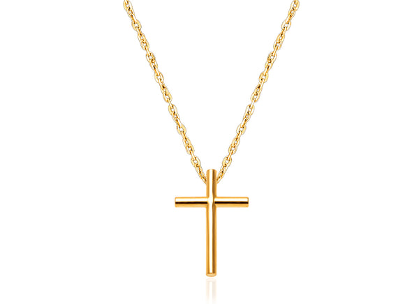 Rounded Cross, Children’s Necklace for Boys – 14K Gold