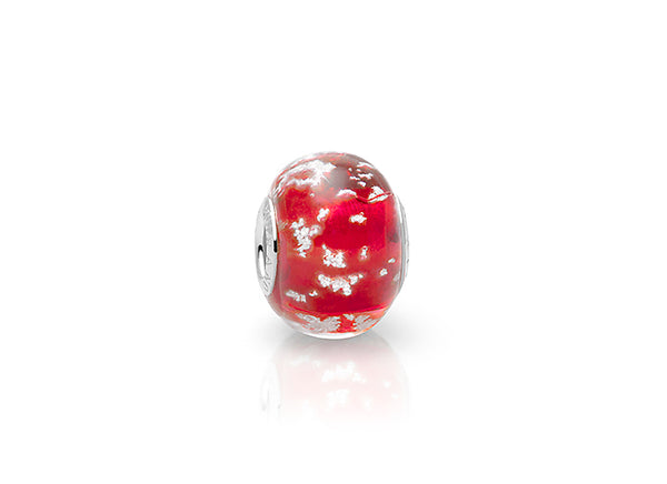 July Birthstone, Sterling Silver and Ruby Red Murano Glass (Hand Made in Italy) – Children’s Adoré™ Charm