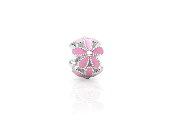 Fairy Garden, Sterling Silver and Pink Enamel Flowers – Children’s Adoré™ Charm