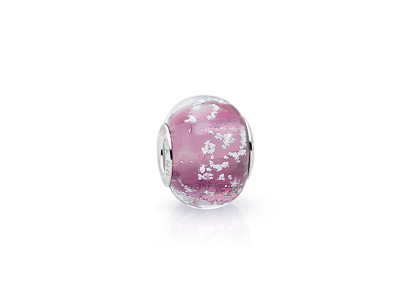 February Birthstone, Sterling Silver and Amethyst Purple Murano Glass (Hand Made in Italy) – Children’s Adoré™ Charm