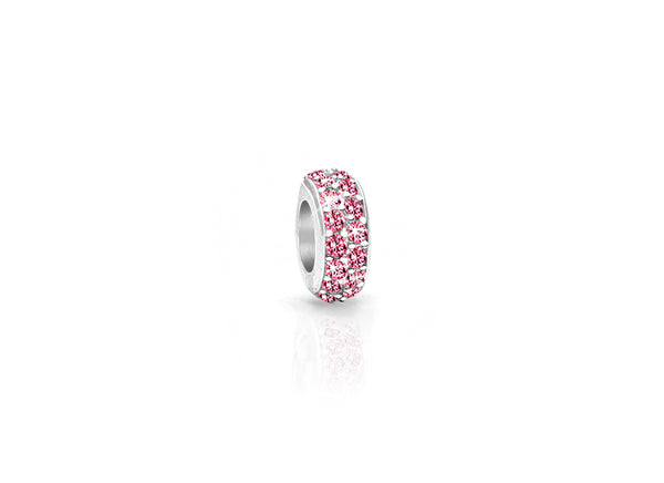 Darling Diva, Sterling Silver and Pink CZ Sparkling Lights Pavé Rondel – Children’s Adoré™ Charm