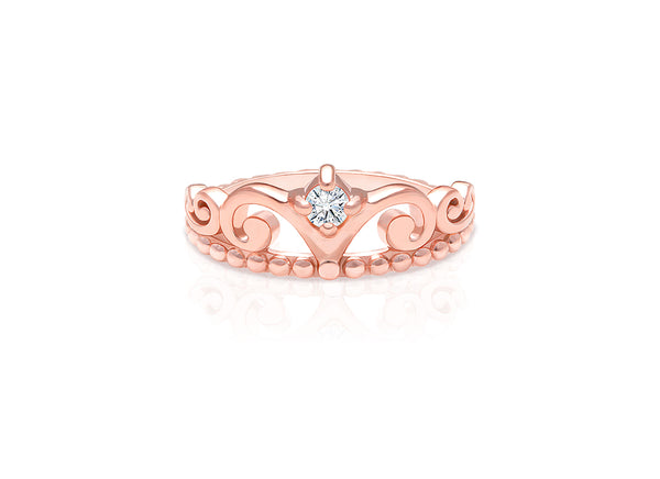 Rosabella™ Royalty, Clear CZ Crown, Children’s Ring for Girls – Sterling Silver