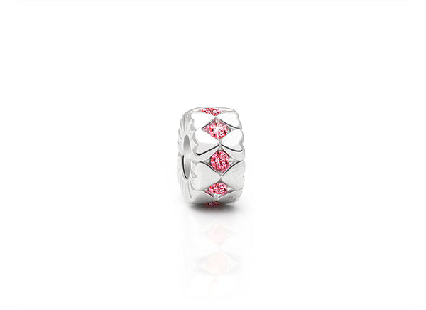 Heart to Heart, Sterling Silver and Pink CZ Heart Rondel – Children’s Adoré™ Charm