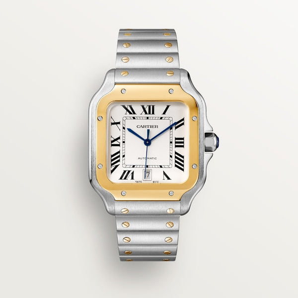 Unworn Santos, Stainless Steel and 18k Yellow Gold, 39.8mm, Ref# W2SA0009, box and papers