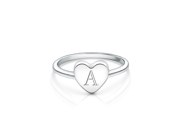 Heart Signet, Engraved Children’s Ring for Girls (FREE Personalization) – Sterling Silver