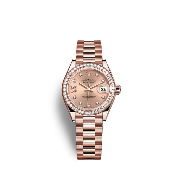 Lady-Datejust 28, 18kt Everose Gold and diamonds, Ref# 279135RBR-0029
