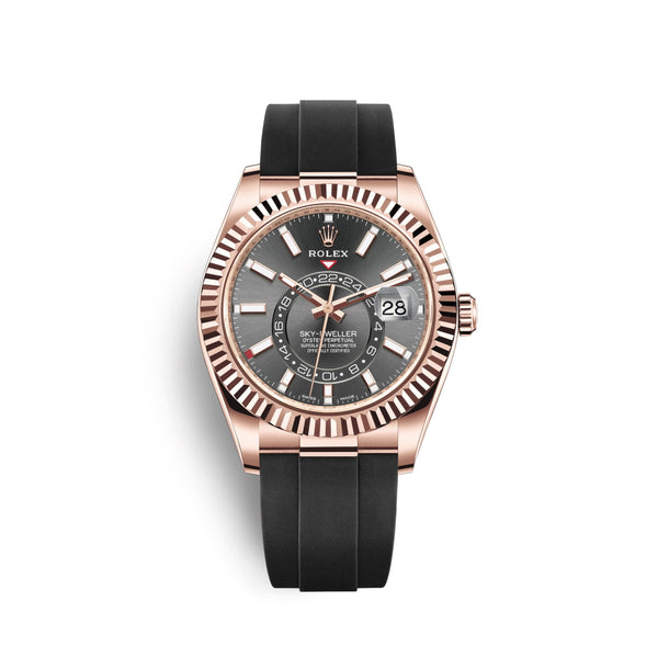 Sky-Dweller 42mm, 18k Everose Gold, Oysterflex, Ref# 326235-0006