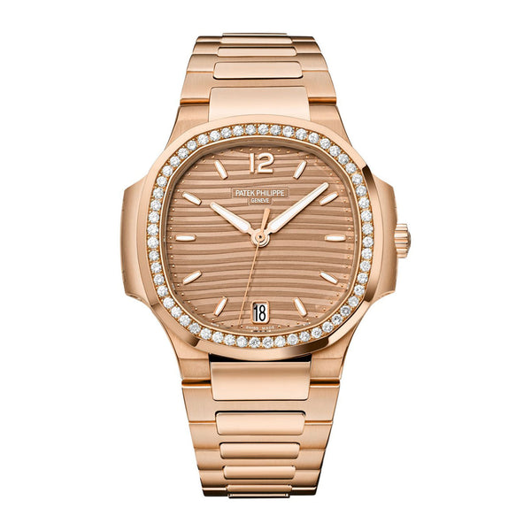 Nautilus Ladies Automatic Watch, 18k Rose Gold and Diamonds, 35,2mm, Ref# 7118/1200R-010