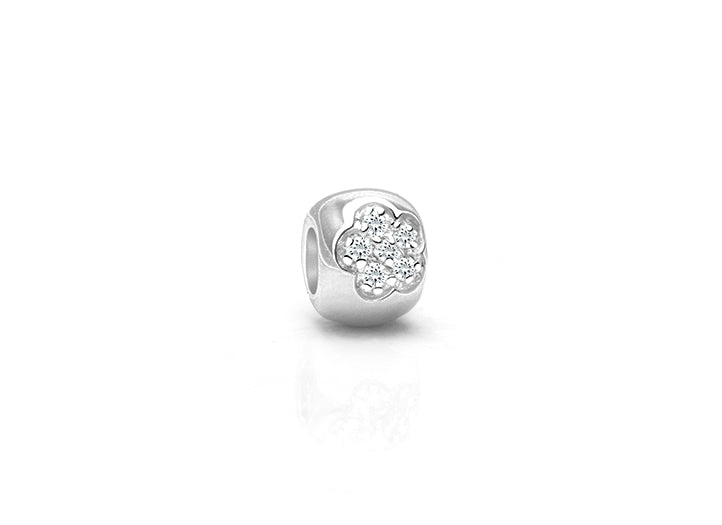 Pixie Dust and Posies, Sterling Silver and Pavé CZ Flower Round – Children’s Adoré™ Charm