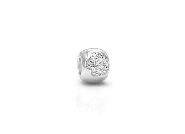 Pixie Dust and Posies, Sterling Silver and Pavé CZ Flower Round – Children’s Adoré™ Charm