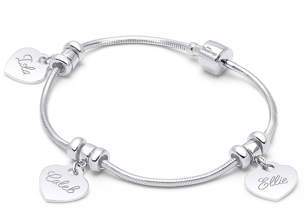 A Mother’s Heart, Adoré™ Bracelet for Women with Children’s Names (FREE Engraving) – Sterling Silver
