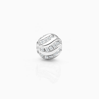 Buried Treasure, Sterling Silver and Waved Aqua Blue & Gold Murano Glass (Hand Made in Italy) – Children’s Adoré™ Charm
