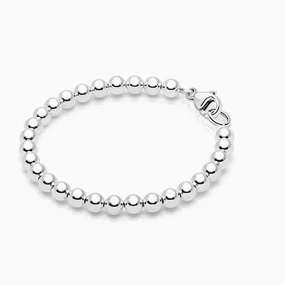 Diamonds & Pearls, Teen’s Beaded Bracelet for Girls – Sterling Silver