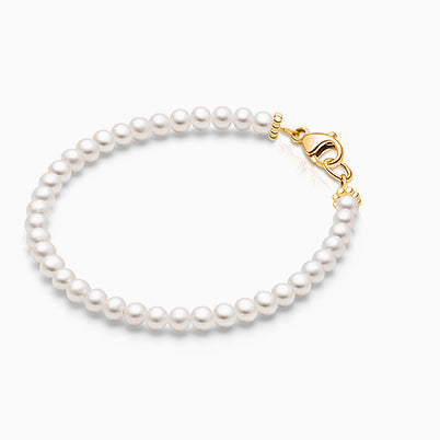 3mm Cultured Pearls, Baby/Children’s Beaded Bracelet for Girls – 14K Gold
