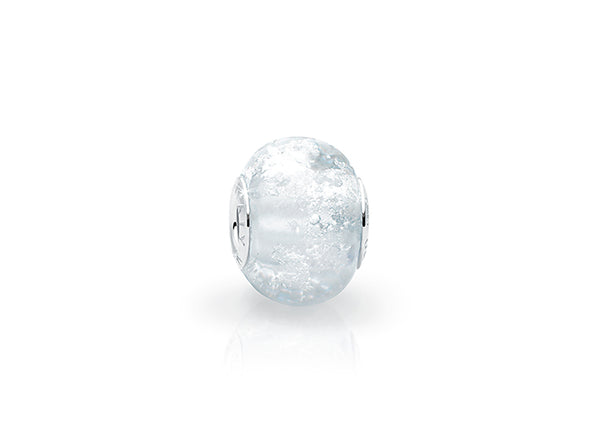 April Birthstone, Sterling Silver and Diamond Clear Murano Glass (Hand Made in Italy) – Children’s Adoré™ Charm