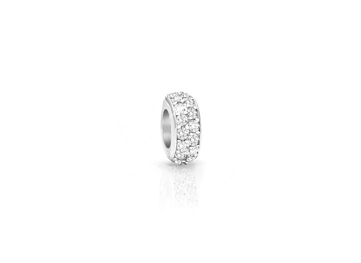Let Your Light Shine, Sterling Silver and Clear CZ Sparkling Lights Pavé Rondel – Children’s Adoré™ Charm