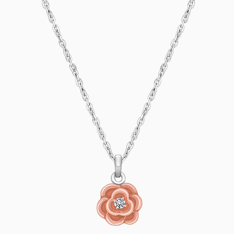 Rosabella™ Rose, Children’s 2-Tone Necklace for Girls – Sterling Silver
