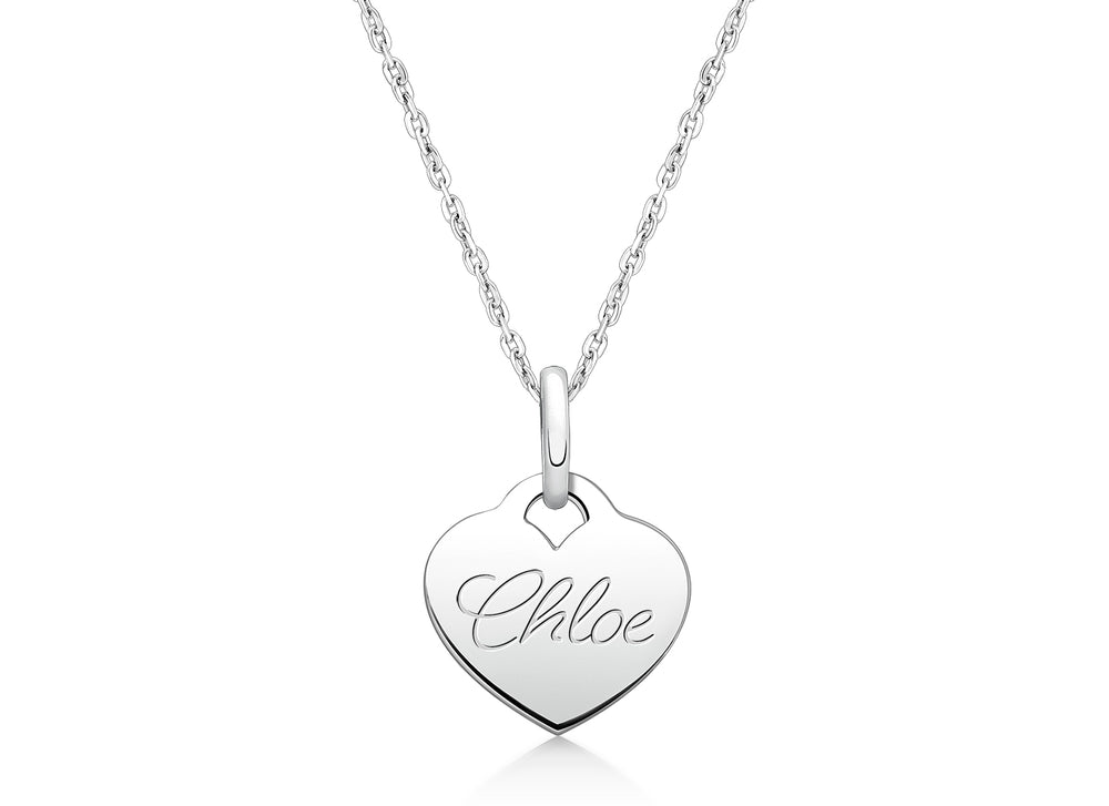 Baby Heart, Engraved Children’s Necklace for Girls (FREE Personalization) – Sterling Silver