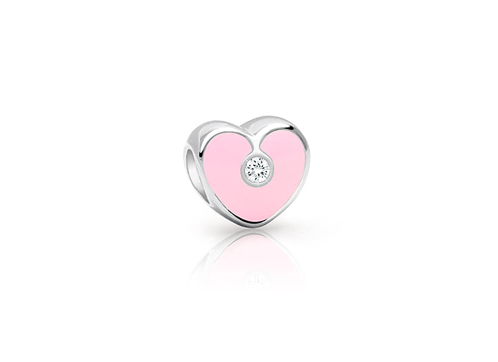 Daddy’s Girl, Sterling Silver Heart with Light Pink Enamel and CZ – Children’s Adoré™ Charm