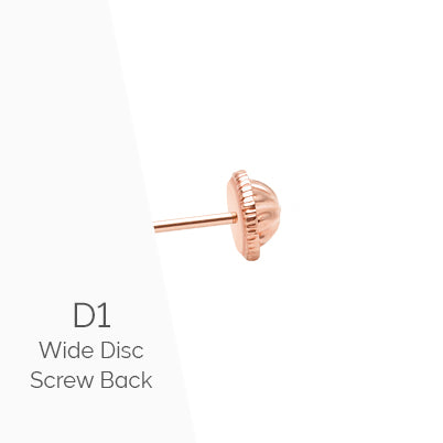 5mm CZ Round Studs, Baby/Children’s Earrings, Screw Back – 14K Rose Gold
