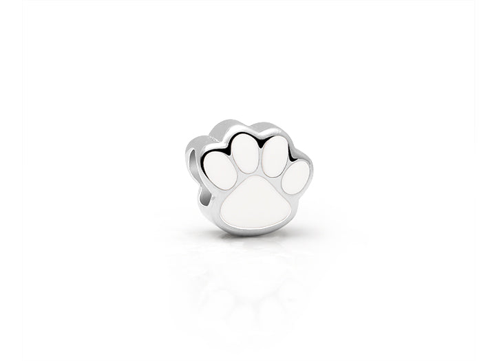 Furry Friend, Sterling Silver and White Enamel Paw Print – Children’s Adoré™ Charm