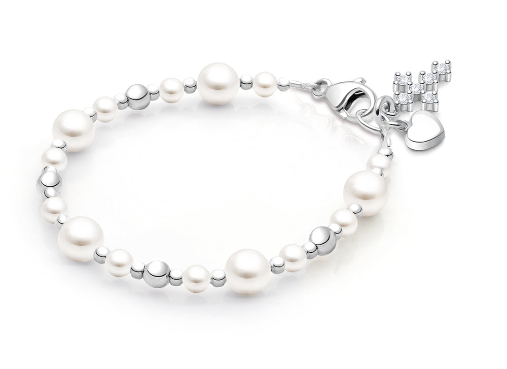 Little Lady, Christening/Baptism Baby/Children’s Beaded Bracelet for Girls – Sterling Silver